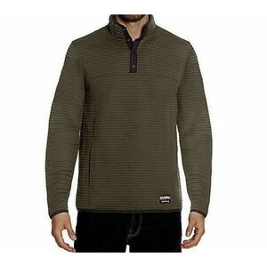 Gerry Men's Ottoman 1/4 Snap Pullover Sweater Olive Heather Size Large